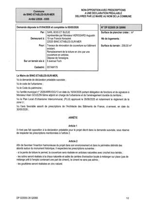 DP 26 Q 0066 - Arrêté
