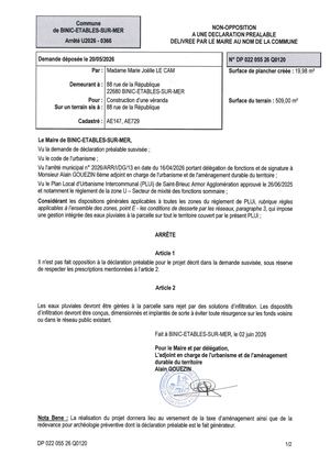 DP 26 Q 0120 - Arrêté