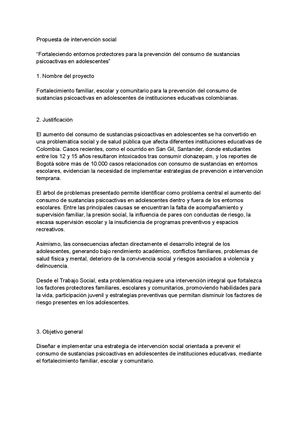 Propuesta De Intervención Social