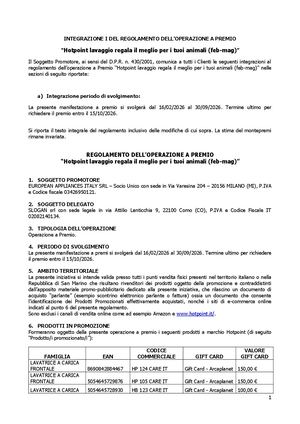 Hotpoint Regolamento Op Lavaggio Animali Modi I Def