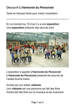 Présentation Harmonie du Personnel Facile à lire et à comprendre