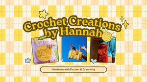 Yellow And Blue Playful Crochet Creations Presentation