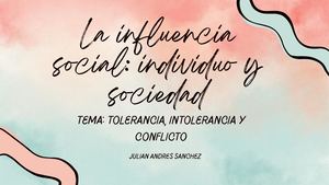 La Influencia Social Individuo Y Sociedad