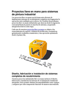 Proyectos Llave En Mano Para Sistemas De Pintura Industrial