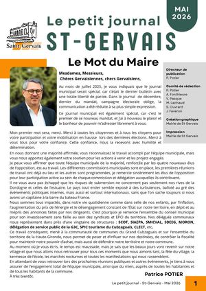 Mairie St Gervais Le Petit Journal Mai 2026