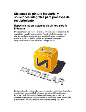 Sistemas De Pintura Industrial Y Soluciones Integrales Para Procesos De Recubrimiento