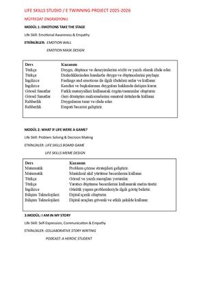 Life Skills Studio Müfredat Entegrasyonu
