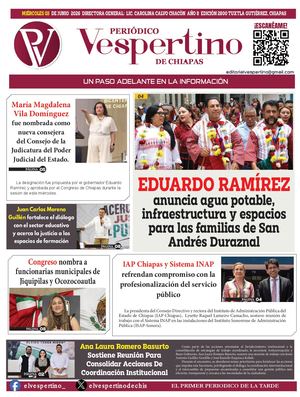 Peirodioco El Vespertino De Chiapas 03 Junio