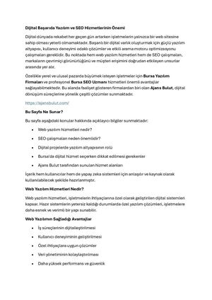 Dijital Başarıda Yazılım Ve Seo Hizmetlerinin ÖNemi