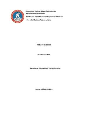 16 Trabajo Final Tendencia En La Educación Preprimaria Y Primaria