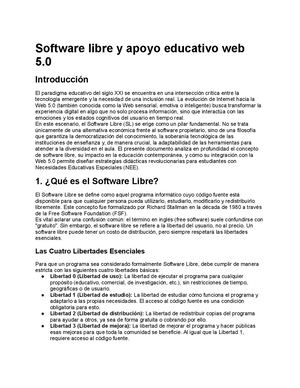 Software Libre Y Apoyo Educativo Web 5 0