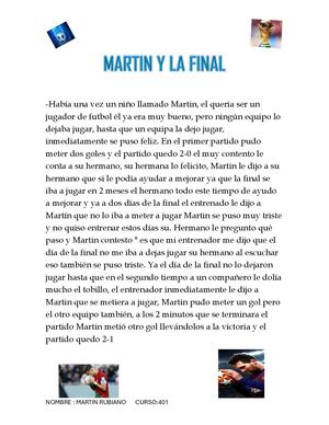 Cuento Martin Y La Final