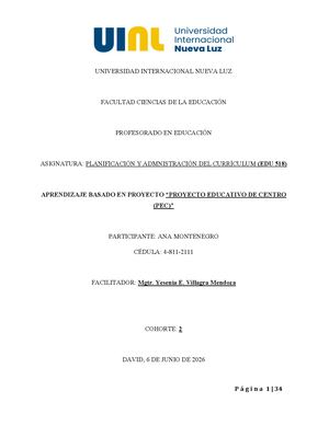Parcial 2 Proyecto Educativo De Centro