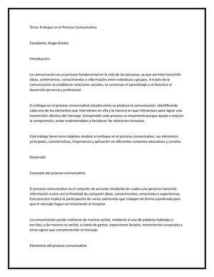 Enfoque del proceso comunicativo