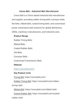 Conxu Belt Industrial Belt Solutions
