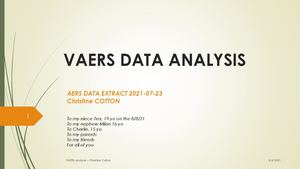 Vaers Data Analysis - Christine Cotton
