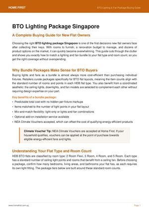 BTO Lighting Package Singapore | Buying Guide for New Flat Owners