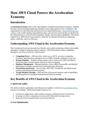 How Aws Cloud Powers The Acceleration Economy