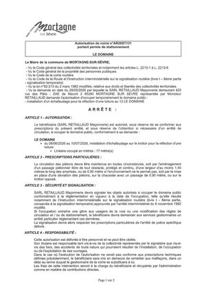 Ar26st131 Av Portant Permis De Stationnement Le Domaine Du 8 06 Au 10 07 2026