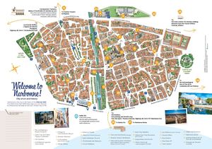 Touristic map of Narbonne, France