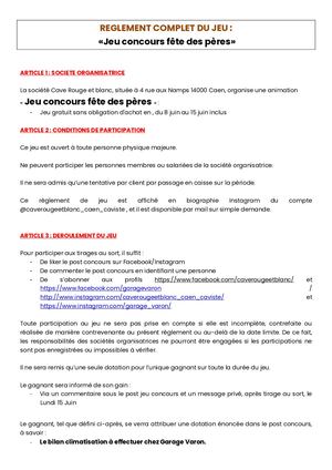 Règlement De Jeu La Cave Rouge Et Blanc