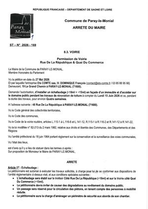 PERMISSION DE VOIRIE