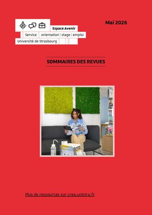 Sommaire Des Revues Mai 2026