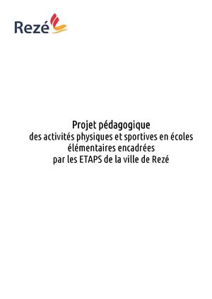 Projet Pédagogique ETAPS Rezé