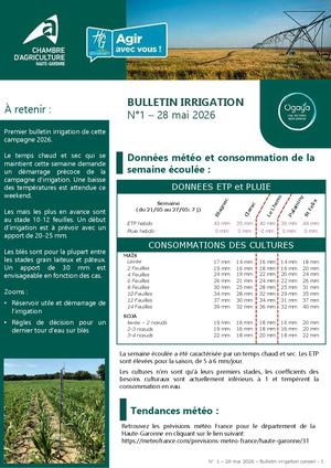 Bulletin Irrigation Eté2026 n°1