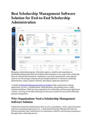 Best Scholarship Management Software Solution For End
