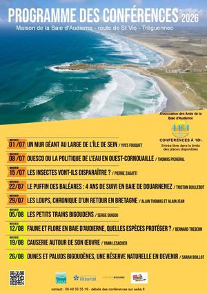 Conférences 2026 à la Maison de la Baie d'Audierne - Tréguennec