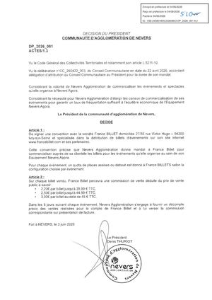 DP 2026 081 Convention France Billet Nevers Agora