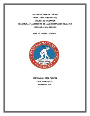 Planeamiento De La Administración Trabajo Final Astrid Soto