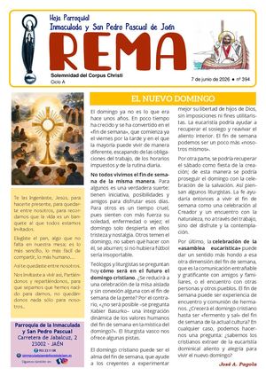 Hoja Parroquial Solemnidad del Corpus Christi - Ciclo A