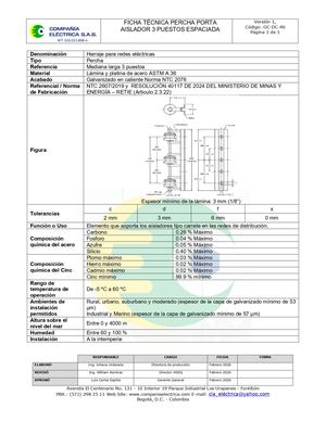 Fichas Tecnicas Producto Compañia Electrica