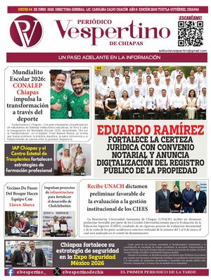 Periodico El Vespertino De Chiapas 04 Junio