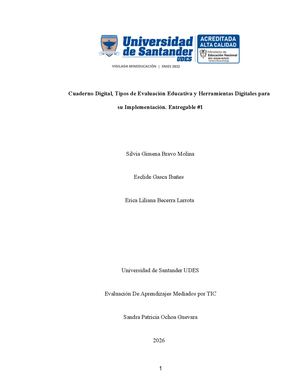 Erica Becerra Entregable#1 Evaluación De Aprendizajes Mediados Por Tic