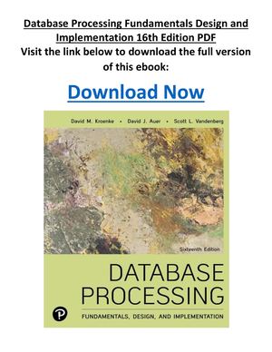 Database Processing Fundamentals Design And Implementation 16th Edition PDF