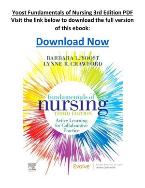 Yoost Fundamentals Of Nursing 3rd Edition PDF