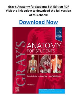 Gray’s Anatomy For Students 5th Edition PDF