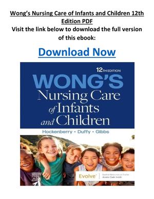 Wong’s Nursing Care Of Infants And Children 12th Edition PDF