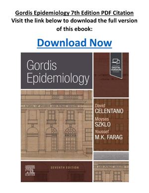 Gordis Epidemiology 7th Edition PDF Citation