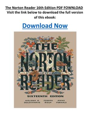 The Norton Reader 16th Edition PDF FOWNLOAD
