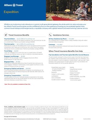 New York & Washington Allianz Travel Insurance Plans