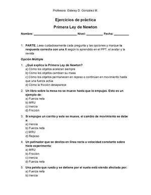Practica Primera Ley De Newton