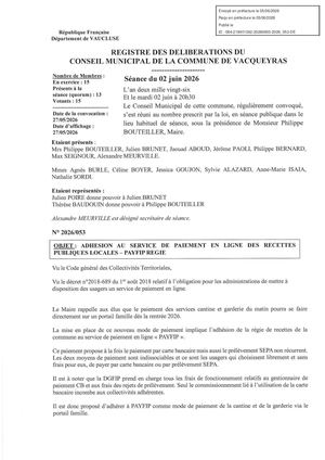 Delib 2026 053 Adhesion Payfip Regie Tampon