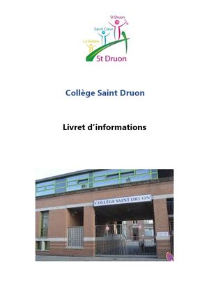 Livret Saint Druon