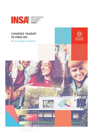 Courses taught in English - INSA Rennes 2026