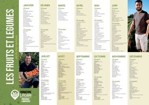 Calendrier de saisonnalité régional Provence Languedoc
