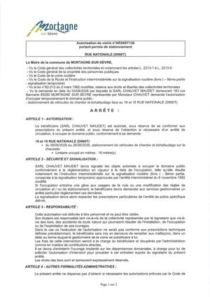 Ar26st138 Av Portant Permis De Stationnement Rue Nationale Du 9 06 Au 26 06 2026